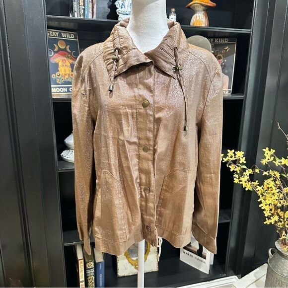 N Touch Gold Shimmer Jacket Size Large - Picture 3 of 11